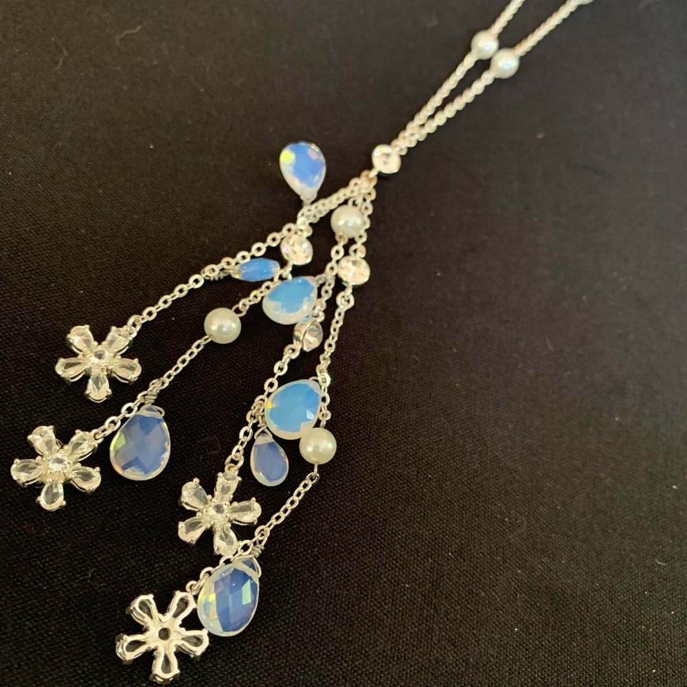 JLO Silver Flower Necklace